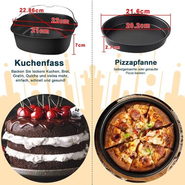 Набір аксесуарів для фритюрниці з 11 предметів, аксесуари для квадратної фритюрниці без бісфенолу А XXL сумісні з Philips Airfryer XXL 7.2 л, 8.3 л, COSORI 5.5 л, Tefal 6.5 л, Cecotec 6L Air Fryer