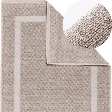 Килимок для ванної Herzbach Home 100 бавовна Килимок для душу 1000 г/м Абсорбуючий Можна прати (Пісочно-сірий, 60 x 100 см) 60 x 100 см (Прямокутний) Пісочно-сірий