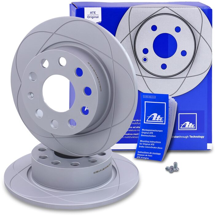 Комплект задніх гальмівних дисків ATE PowerDisc (2 шт.), вентильовані, Ø253 мм