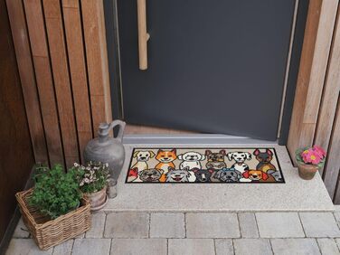 Килимок Salonloewe для дверей 030x075 см, килимок для дверей з узорами собак, для використання в приміщенні/на вулиці, брудозбірний килимок, килимок, що не протікає, 30 x 75 см (прямокутний)