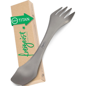 Спорк титан Ідеальний набір столових приборів для кемпінгу від Spork Titan Ультралегкі столові прибори для кемпінгу Садові столові прибори Садовий посуд Спорка, набір ножів, виделок, ложок, титанові столові прибори для кемпінгу.