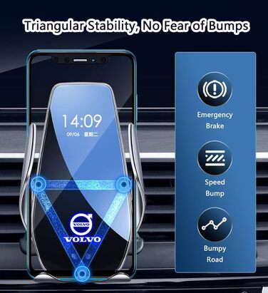 Автомобільне кріплення для мобільного телефону QUHOGJU для Volvo XC90 2015-2022, тримач вентиляційного отвору автомобіля, розблоку