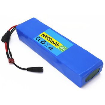 Акумулятор для електровелосипеда Pedelec 48V 60Ah 13S2P для електричного велосипеда, акумуляторна батарея з ПВХ із зарядним пристроєм та BMS для двигуна 200W-1000W 48V 60Ah T