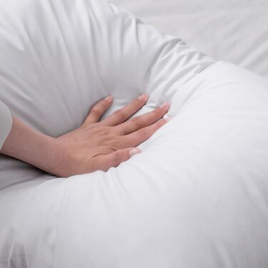 Преміальна подушка 80x80 см, 100 натуральний пух та пір&39я, ергономічно оптимізована 3-камерна подушка для підтримки шиї, подушка середньої жорсткості, медично протестована, сертифікована Oeko-Tex, 80x80 см