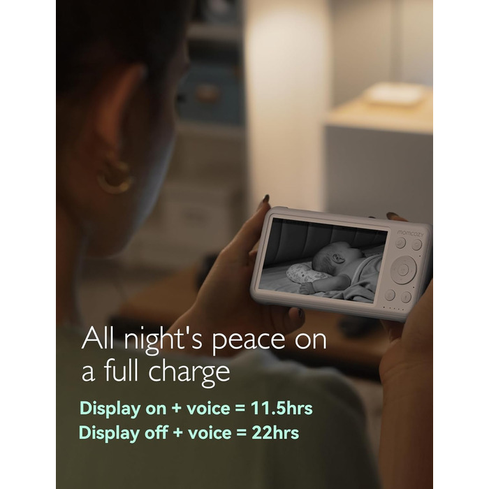 Монітор для дітей з камерою 5 дюймів, 1080P HD Video Монітор для дітей без Wi-Fi з камерою та аудіо Монітор для дітей 5000 мАг, ба