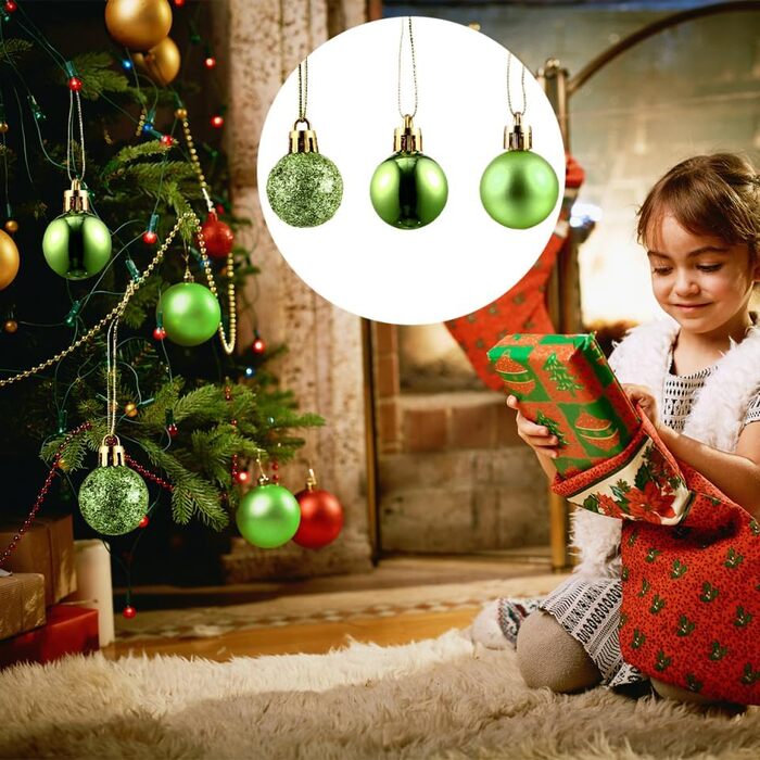 Ялинкові кулі 48 шт зелені Homoyoyo