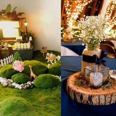 Художня прикраса з моху. Зелений штучний мох. 4 розміри. Штучний мох для виготовлення. Висихання. Прикраси зі штучного моху можна використовувати для створення квіткових композицій. Прикраси. Рослини в горщиках., 24 шт.