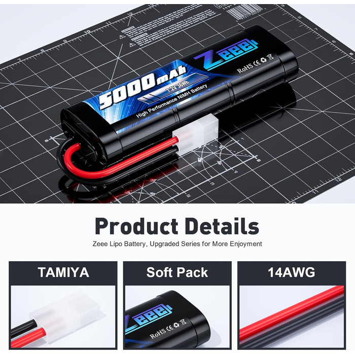 Акумулятор 7,2V 5000mAh RC Автомобіль RC Вантажівка HPI Losi Kyosho Хобі для RC Автомобілі Літак Вертоліт Човен (2 Пакети)