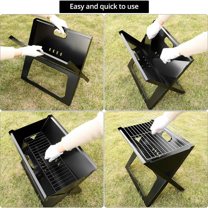 Складаний гриль QWORK, термостійкий гриль для ноутбука, для кемпінгу, подорожей