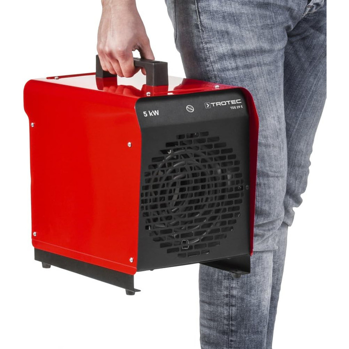Тепловентилятор TROTEC TDS 29 E теплова потужність 2,5 кВт / 5 кВт будівельний обігрівач, об&39єм повітря 430 м/год тепловентилятор для майстерень, промисловості, цехів, гаражів