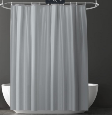 Шторка для душу URAQT, водонепроникна шторка для душу з захистом від цвілі, що швидко висихає, шторка для душу PEVA, яку можна прати, 180x180 см з 12 кільцями для шторки, шторка для душу з візерунком (світло сіра)