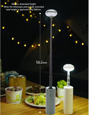 Ліхтар для кемпінгу CHICIRIS, телескопічний ліхтар для кемпінгу, 3 режими, магнітний, водонепроникний, висока яскравість, акумуляторний телескопічний ліхтар із функцією зовнішнього акумулятора