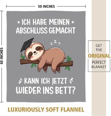 Подарунок на ступінь бакалавра, подарунки на випускний у середній школі, подарунок на ступінь магістра - м&39які подарунки-ковдри для успішного складання іспитів, подарунок на докторат, лінивець з ступенем, сірий, 50&39 x 60&39