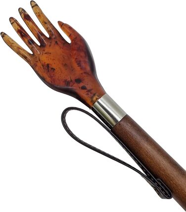 Ювелірний ріжок DELFA 57 см, ріжок для взуття зі скребковою ручкою та стрижнем з коричневого дерева