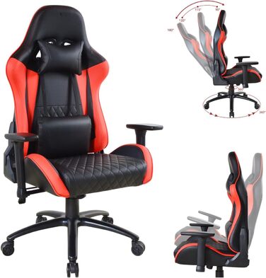 Геймерське крісло для високих людей - червоно-чорне
