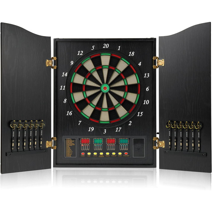 Електронна мішень для дартсу з дверцятами, електронна мішень для дартсу з 12 дротиками та 88 запасними наконечниками, електронна мішень для дартсу з голосовим керуванням та РК-дисплеєм, електрична мішень для спорту