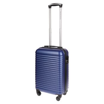 Ручна поклажа Christian Wippermann, 4 колеса, чорна з візерунком у смужку, валіза, візок, легка, кабіна, стандарт IATA, 55x35x23 см