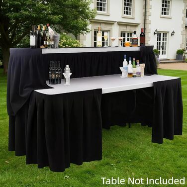 Столи для стояння, барні підставки з спідницею, мобільний розкладний стіл, складаний, портативний, для банкетів, заходів, дому, вечірок, пікніків, ресторанів (стіл не входить до комплекту), білий, 1,8 м білий/розкішний сад 6 футів