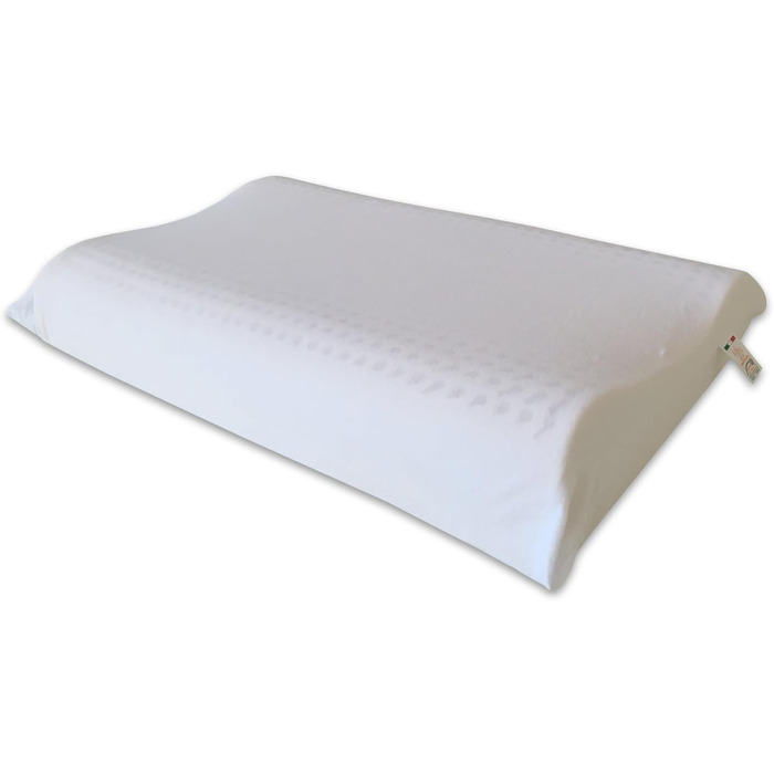 Подушка з натурального латексу, модель з подвійною хвилею - Перфорована латексна подушка, ультрадихаюча, природний та здоровий відпочинок - максимальний комфорт, ергономічна, антибактеріальна - 100 зроблено в Італії