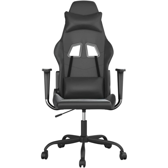 Ігрове крісло, масажне крісло, чорне, зі штучної шкіри, офісне крісло, для вітальні, офісу, спальні, модель 345407