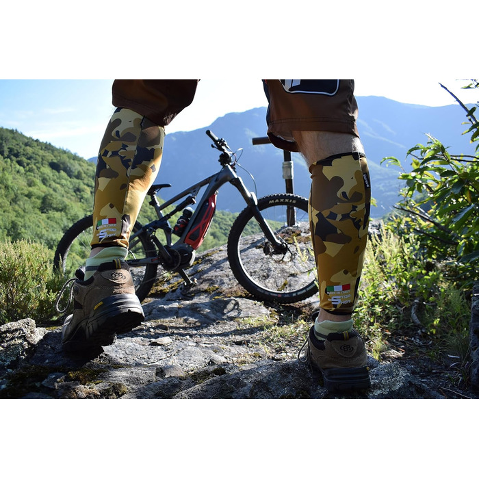 Захисні щитки для гомілок TLA Stop Shot Enduro MTB - Захисні щитки для гомілок MTB, сертифіковані SAS-Tec CE - Аксесуари та захист ніг та гомілок для даунхілу BMX, камуфляж / пісок