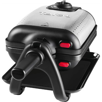 Вафельниця Tefal King розміру WM756D Подвійна вафельниця для 2 бельгійських вафель Функція обертання Листи з антипригарним покриттям товсті вафлі Регулятор температурилегке очищення 120 Вт 1 л