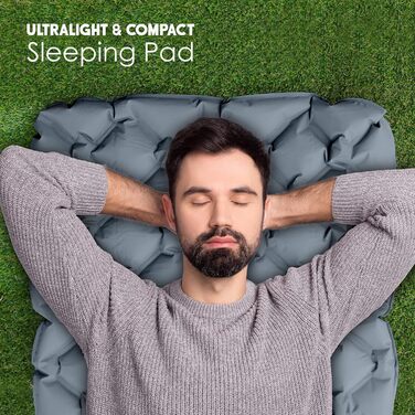 Ультралегкий килимок для сну для кемпінгу - Легкий килимок для сну для походів - Надувний та компактний повітряний матрац