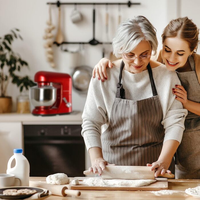 Кухонний комбайн Klarstein, Тістомісильна машина з чашею 5 л, Професійний кухонний комбайн потужністю 2000 Вт з гаком для тіста та вінчиком, Універсальний кухонний комбайн з 6 рівнями, Тістомашина для перемішування, замісу та збивання коралів