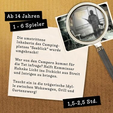 Приховані ігри Місце злочину - Кемпінг-вбивця - Німецька - Реалістична злочинна гра, захоплива детективна гра, квест-кімната
