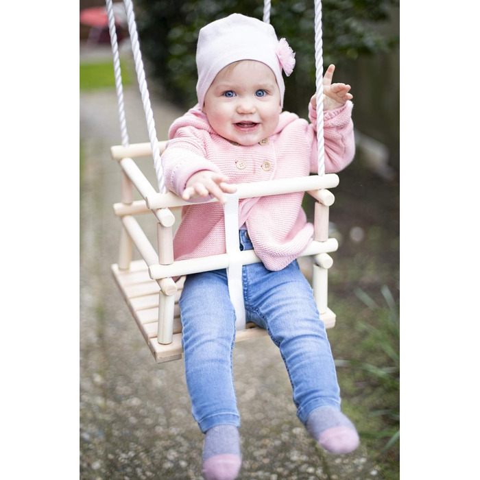 Гойдалка з решіткою для вулиці - регульована по висоті 140-210 см - схвалена TV/GS - максимальне навантаження 20 кг, деревина бере