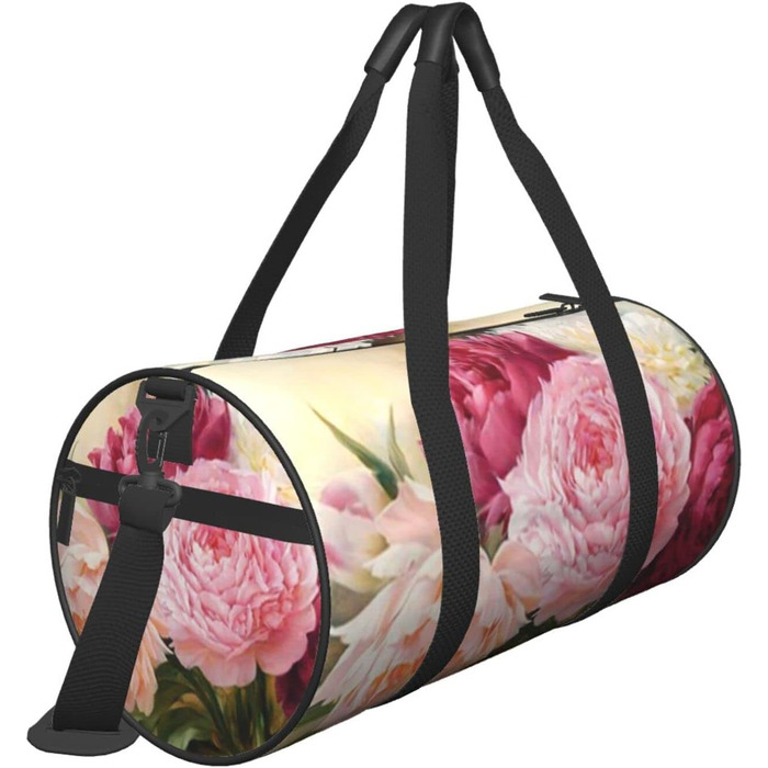 Дорожня сумка-циліндр, принт півонія, квіти, бутон. Спортивна сумка для чоловіків та жінок, сумка для подорожей, спортивна сумка