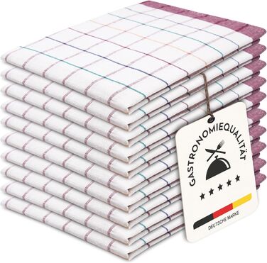 Набір ZOLLNER з 10 бавовняних чайних рушників розміром 50x70 см - добре поглинаючі та міцні кухонні рушники - можна прати при темп