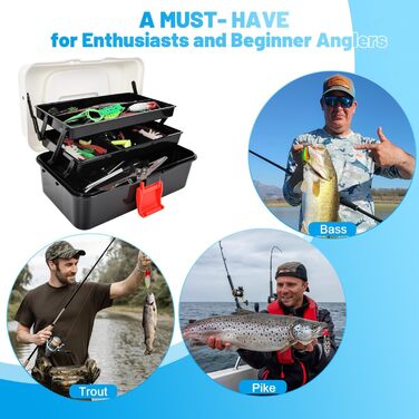 Набір рибальських снастей з 213 предметів, коробка з аксесуарами, рибальський набір, що включає свинцеві вантажі, гачки, рибальські приманки, повне рибальське спорядження для початківців та професіоналів для лову окуня, блакитної окуні, краппі та інших ви