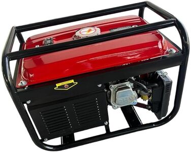 Професійний генератор H8500W, бензиновий двигун 6,5 к.с., генератор 220 В з вольтметром та автоматичним вимикачем, аварійний генератор, червоний