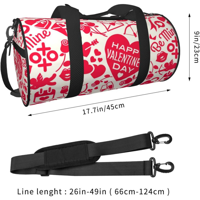 Сумка для подорожей чоловіча з написом Happy Valentine's Day, спортивна сумка для вікендів та коротких поїздок