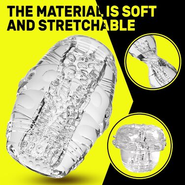 Реалістичний мастурбатор Auyoyer 3D для чоловіків, прозорий