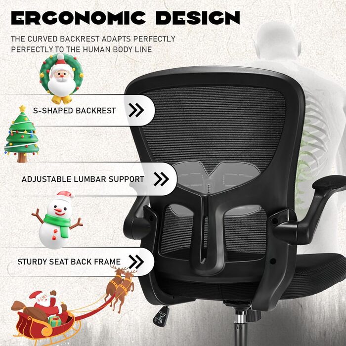 Ергономічне офісне крісло Storeo Imp, до 150 кг, сітка, чорний