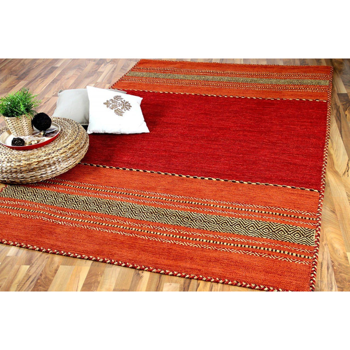 Натуральний килим Бавовна Килим Червоний Помаранчевий в 6 розмірах 70х140 см