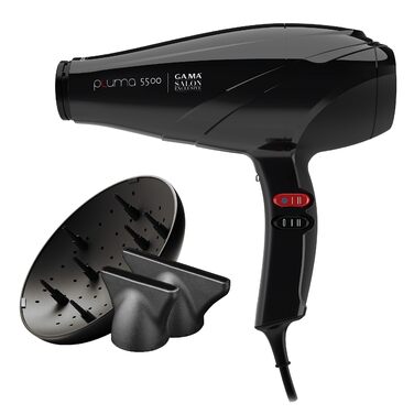 Професійний фен GA.MA Italy Pluma 5500 Oxy-Active, 2400 Вт, італійський AC-двигун, технології System C та Oxy-Active для блискучого та гладкого волосся, чорний