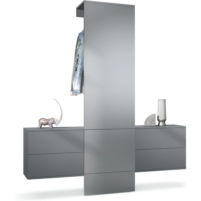 Вішалка для одягу Vladon Carlton Set 3, зроблено в Німеччині, настінна вішалка для одягу, що складається з панелі для передпокою т