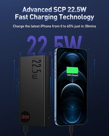 20000mAh, 22.5W PD 3.0 QC4.0 Fast Charging USB C External Battery, Tri-Output Power Bank with LED Display for iPhone 12 11 Xs Pro Max Mini Samsung S20 S10 etc., PPAD000101, 20000mAh, 22.5W PD 3.0 QC4.0 Fast Charging USB C External Battery, Tri-Output Powe