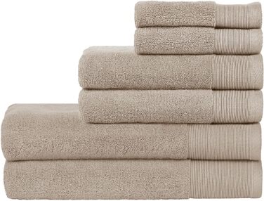 Бавовняний махровий набір рушників з 6 частин 2 банних рушники, рушники для рук та фланелі, 608 г/м, надзвичайно м'які, поглинаючі