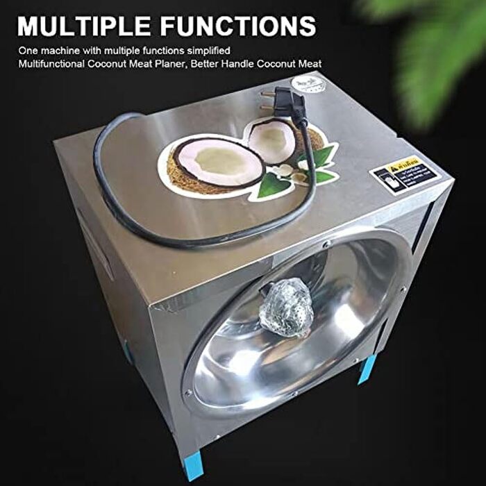 Комерційний подрібнювач скребків для кокосової терки, електрична терка для кокосових горіхів 300 Вт 50-60 шт. /год, нарізка кокосового горіха, вертикальний кокос для бізнесу з переробки кокосів, ресторан, пекарня