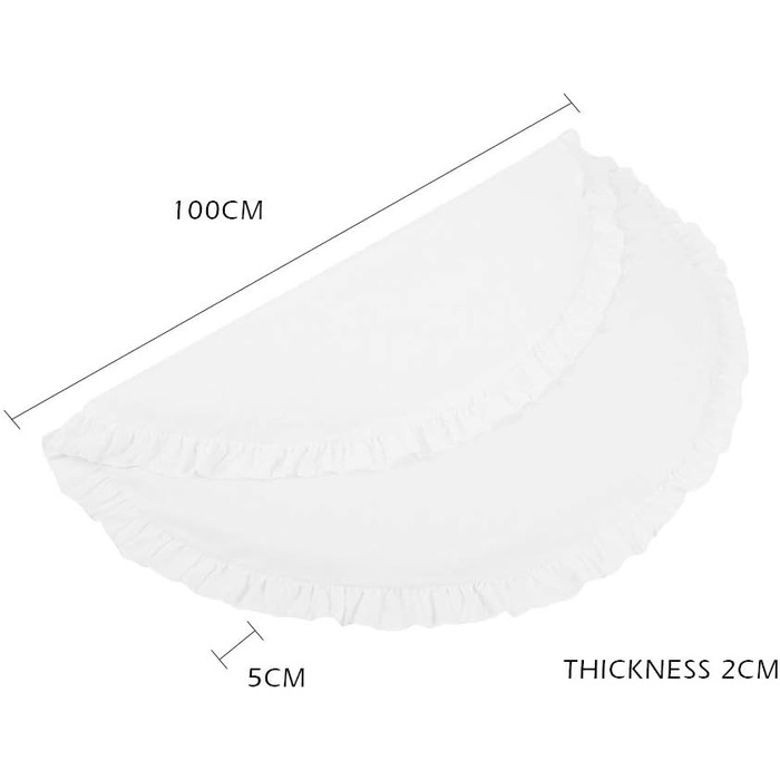Дитячий ігровий килимок, круглий бавовняний ігровий килимок, м'який килимок для дитини, товщина 2 см, 100 x 100 см (білий)