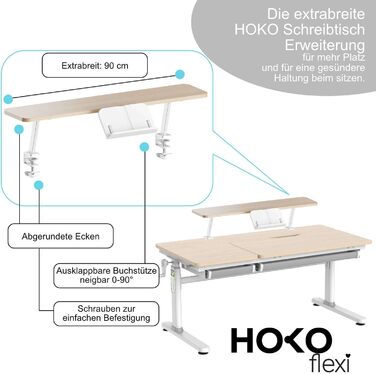 Дитячий стіл з ручним регулюванням висоти, похилою підставкою, регульованою стільницею та підставкою для книг (CELIN та ALVO), стіл під дерево підставка для книг