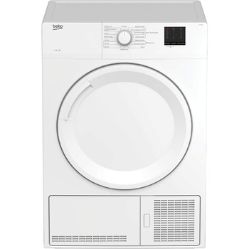 Конденсаторний осушувач Beko DC 7130 N b100 на 7 кг, з електронним вимірювання вологості, автоматичним захист від зминання, ніжним барабаном AquaWave, 15 програм