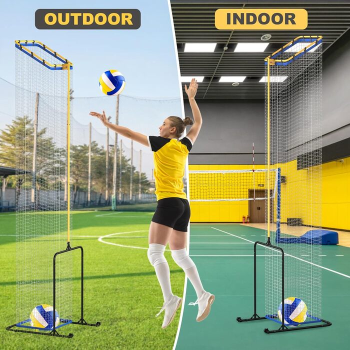 Тренажер-сітка для волейбольних зв'язуючих (Пасуючих), Регульована висота та кут, Портативний, для тренувань у приміщенні та на вулиці