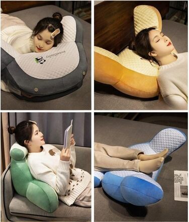 Подушка для читання, 60 x 40 см, м&39яка плюшева подушка для спини, ліжко, мила подушка для читання з тваринами для дітей та дорослих, багатофункціональна подушка для спинки дивана, для ігор, перегляду телевізора, розслабляючий стиль 2