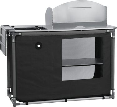 Кемпінгова шафа CampFeuer Кемпінгова кухня з алюмінієвою рамою Бризкозахисний екран та раковина 117 см x 50 см x 109,5 см Кемпінгова полиця, Складана кемпінгова шафа, Кемпінгова кухня, Кемпінгові меблі