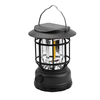Акумуляторний кемпінговий ліхтар вінтажний світлодіодний ліхтар, водонепроникний вуличний ліхтар для використання під час відключення електроенергії та у дворі, чорний